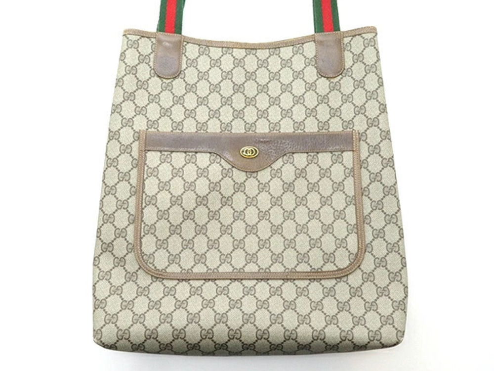 Gucci GG Supreme canvas leather tote bag Web